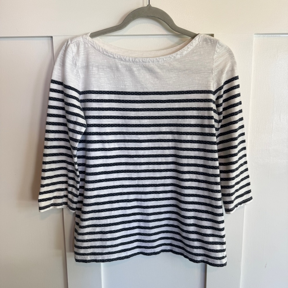 LOFT Blue and White Striped Blouse